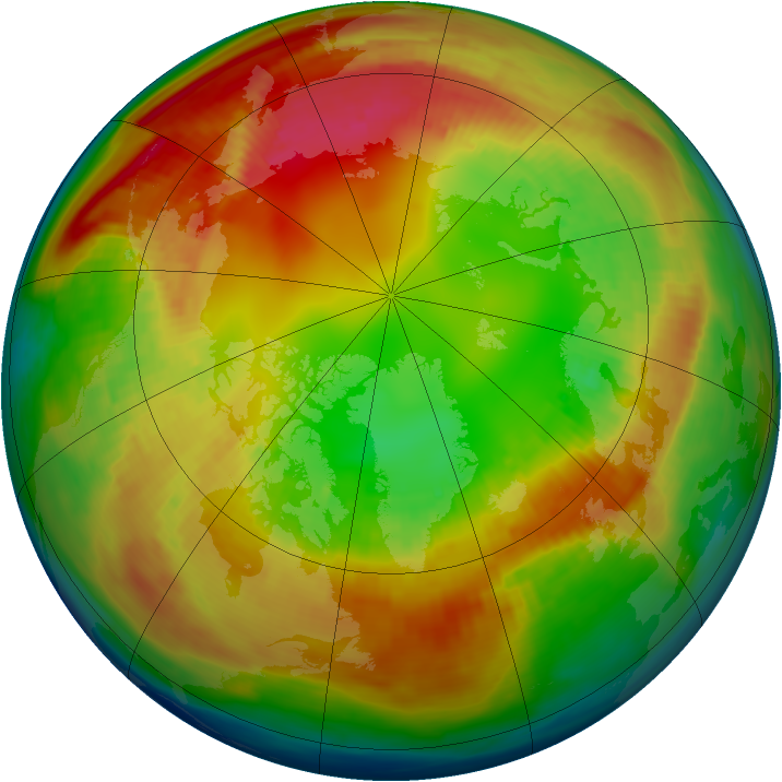 Arctic ozone map for 10 February 1980